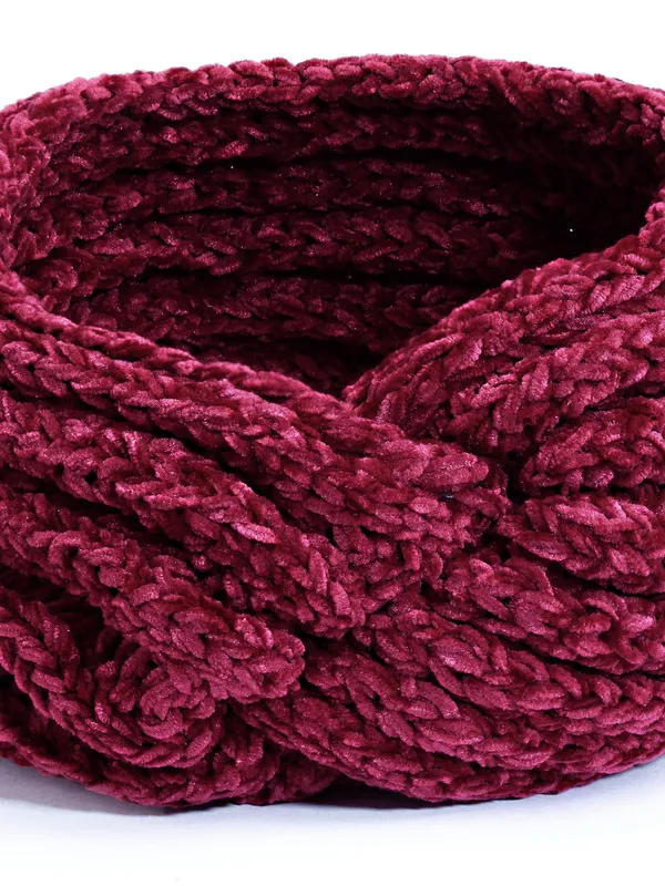 Wine_Woollen_Self_Lines_Headband_|_Premium_Hair_Accessories