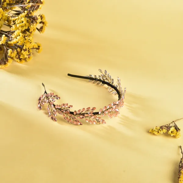 Hairband_Rose_Gold_Handmade_Crystal_leaf__|_Premium_Hair_Accessories