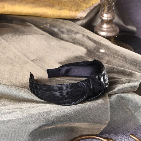 Hairband_Black_Shimmer_Fabric__|_Premium_Hair_Accessories