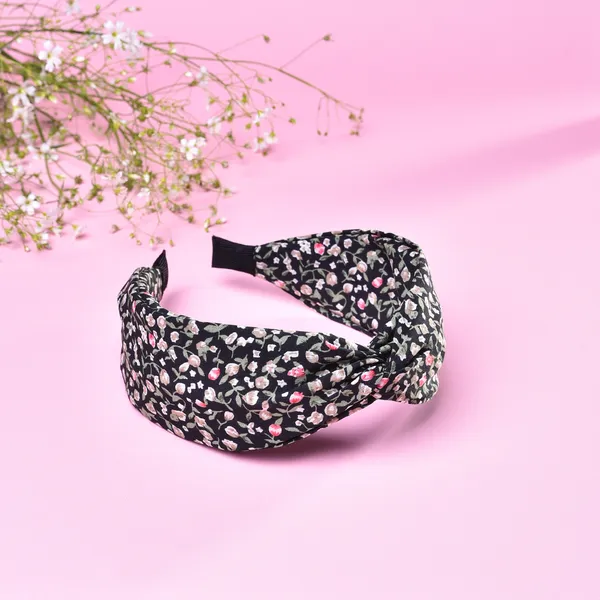 Hairband_Black_Small_Floral_Fabric__|_Premium_Hair_Accessories