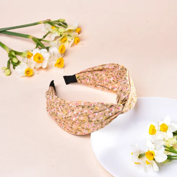 Hairband_Brown_Small_Floral_Fabric__|_Premium_Hair_Accessories