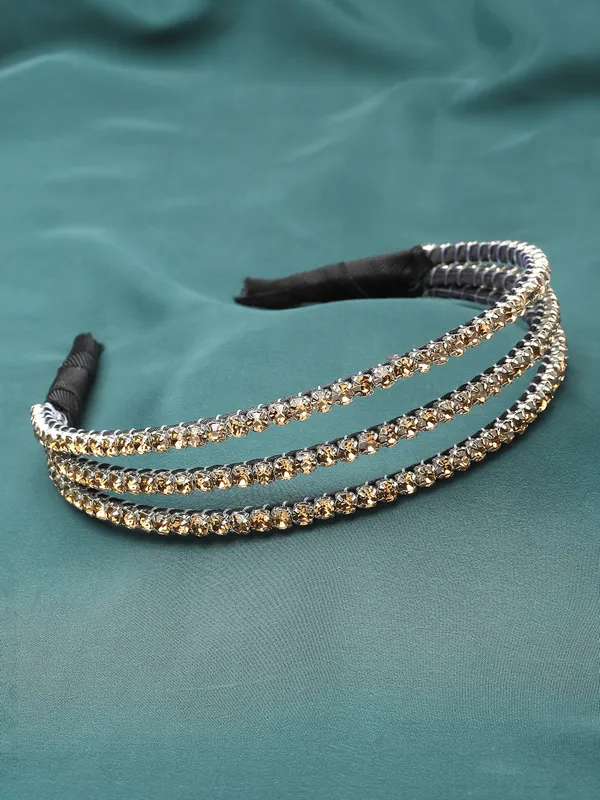 Hairband_Gold_Handmade_Tripple_Line_Stone__|_Premium_Hair_Accessories