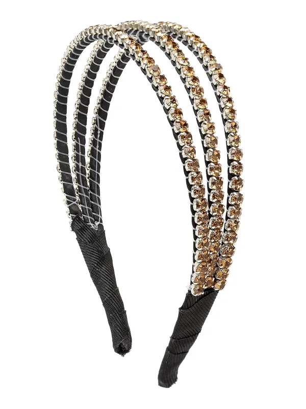 Hairband_Gold_Handmade_Tripple_Line_Stone__|_Premium_Hair_Accessories