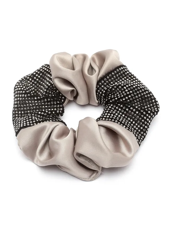 Beige_Half_Stone_Satin_fabric_Scrunchies_|_Premium_Hair_Accessories