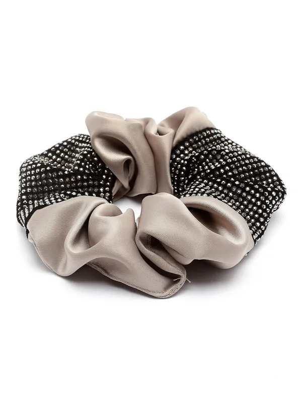 Beige_Half_Stone_Satin_fabric_Scrunchies_|_Premium_Hair_Accessories