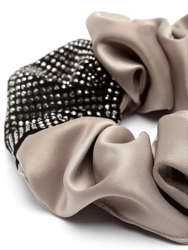 Beige_Half_Stone_Satin_fabric_Scrunchies_|_Premium_Hair_Accessories
