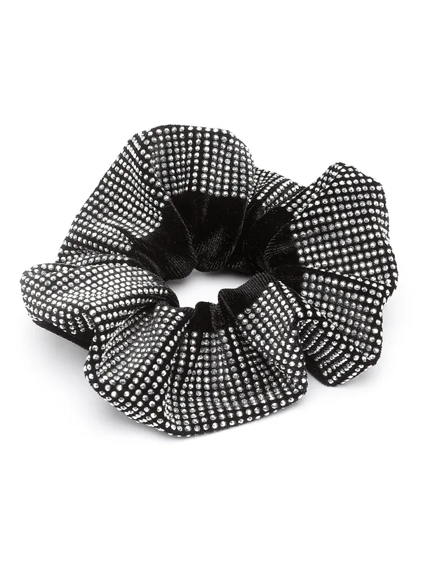Black_Stone_Velvet_fabric_Scrunchies_|_Premium_Hair_Accessories