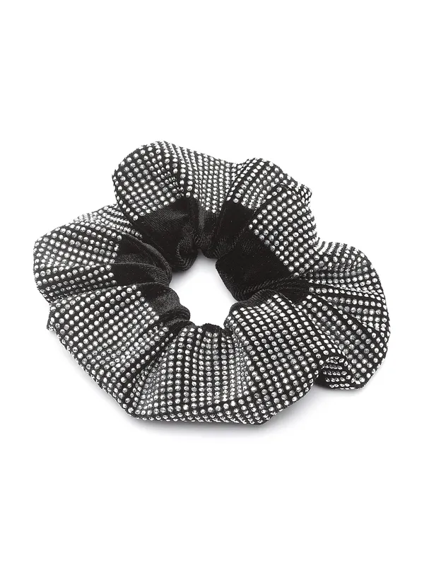 Black_Stone_Velvet_fabric_Scrunchies_|_Premium_Hair_Accessories
