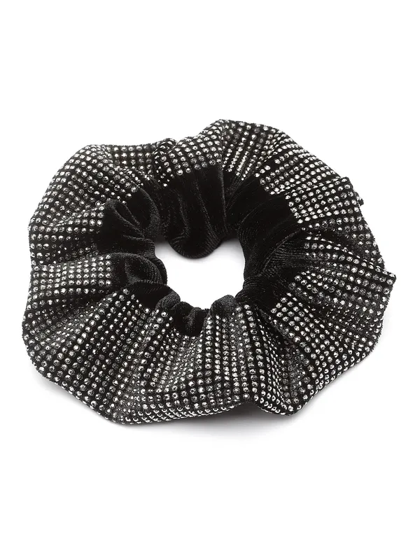 Black_Stone_Velvet_fabric_Scrunchies_|_Premium_Hair_Accessories