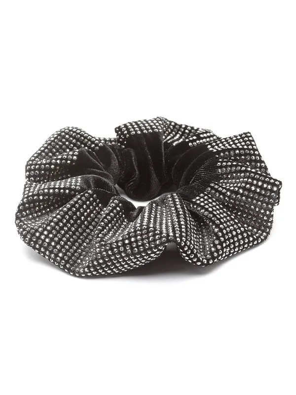 Black_Stone_Velvet_fabric_Scrunchies_|_Premium_Hair_Accessories