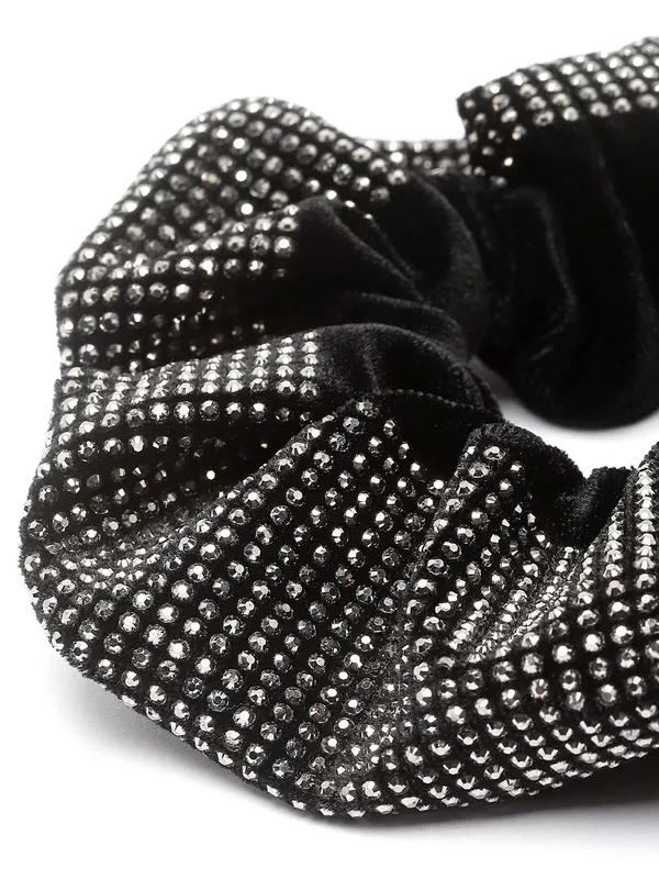 Black_Stone_Velvet_fabric_Scrunchies_|_Premium_Hair_Accessories