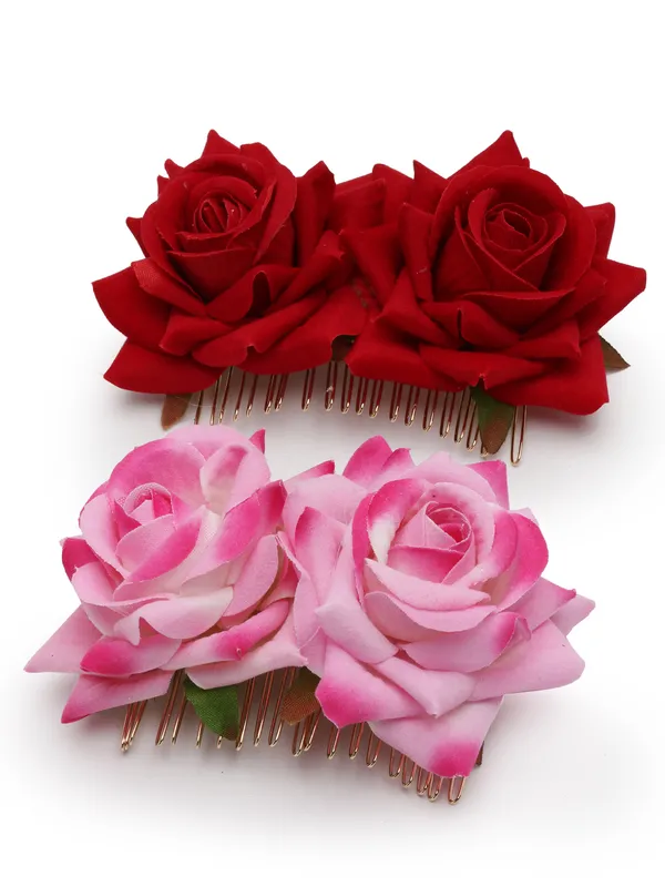 Set_of_2_Rose_Flower_Hair_Comb_Clip_|_Premium_Hair_Accessories
