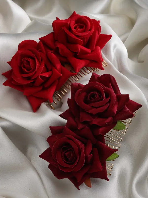 Set_of_2_Hair_Comb_Clip_Rose_Flower_|_Premium_Hair_Accessories