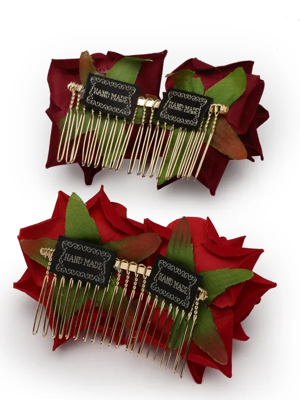 Set_of_2_Hair_Comb_Clip_Rose_Flower_|_Premium_Hair_Accessories