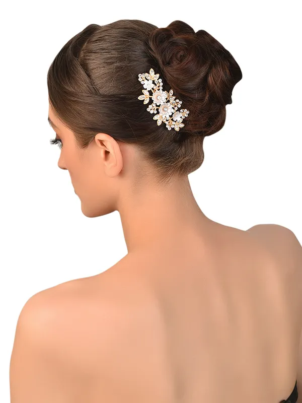 Hair_Comb_Clip_With_Gold_Shell_Flower_|_Premium_Hair_Accessories
