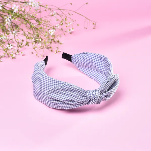 Hairband_Blue_Check_Bow__|_Premium_Hair_Accessories