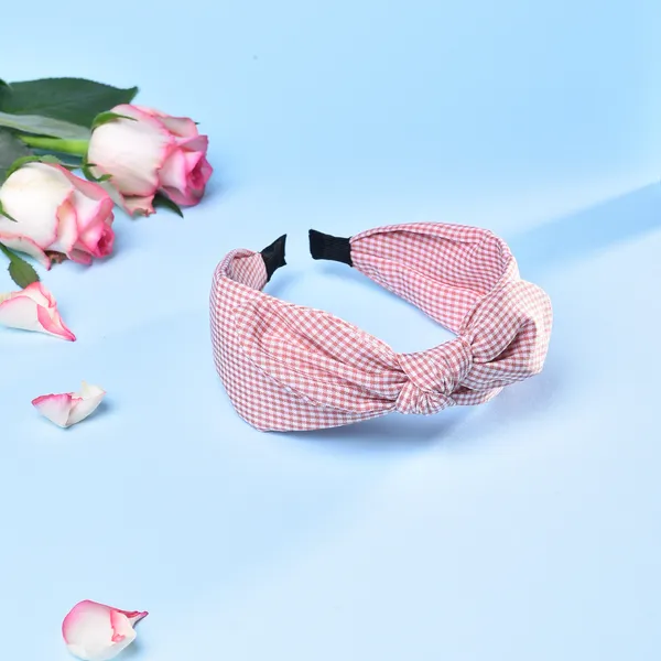 Hairband_Pink_Check_Bow__|_Premium_Hair_Accessories
