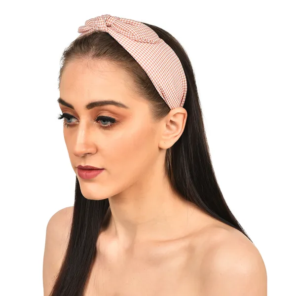Hairband_Pink_Check_Bow__|_Premium_Hair_Accessories
