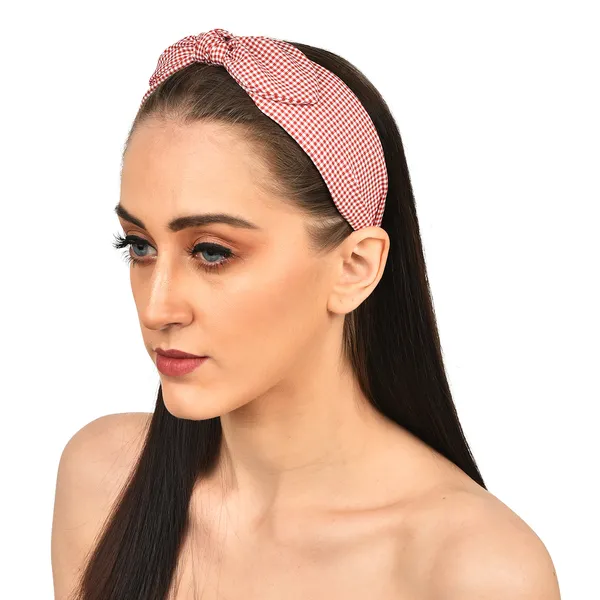 Hairband_Red_Check_Bow__|_Premium_Hair_Accessories