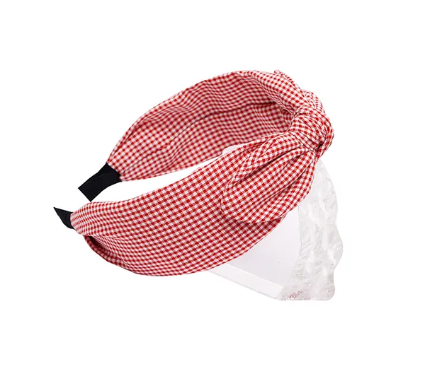 Hairband_Red_Check_Bow__|_Premium_Hair_Accessories