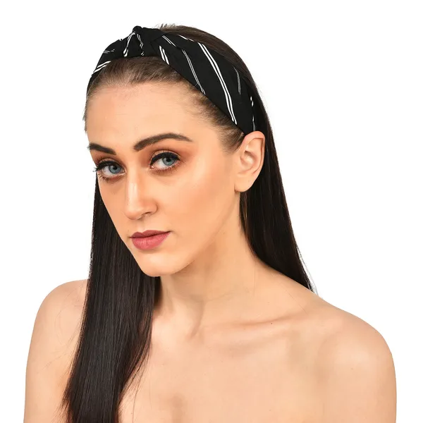 Hairband_Black_Diagonal_Fabric__|_Premium_Hair_Accessories