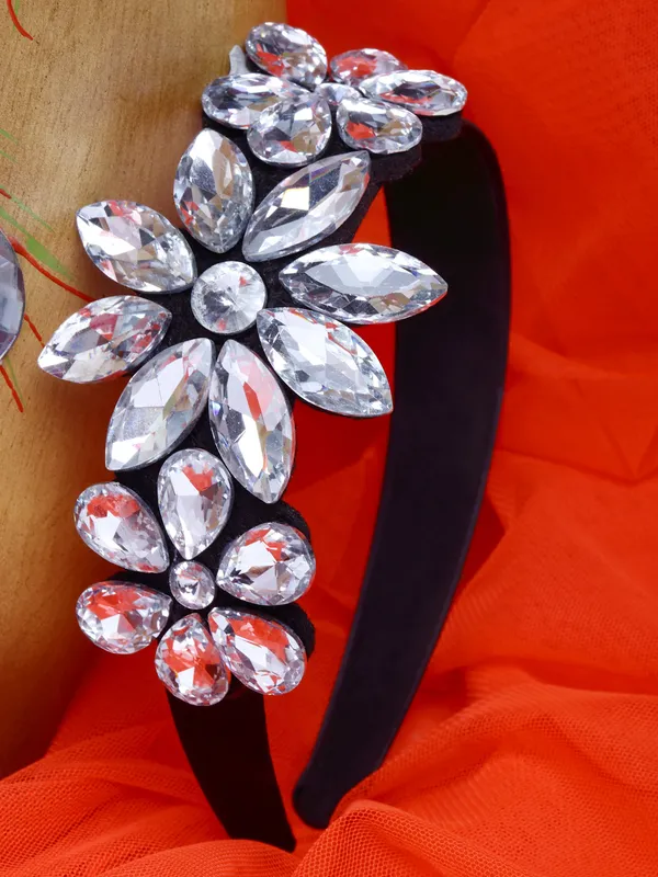 Hairband_Silver_Side_Crystal_Flower__|_Premium_Hair_Accessories