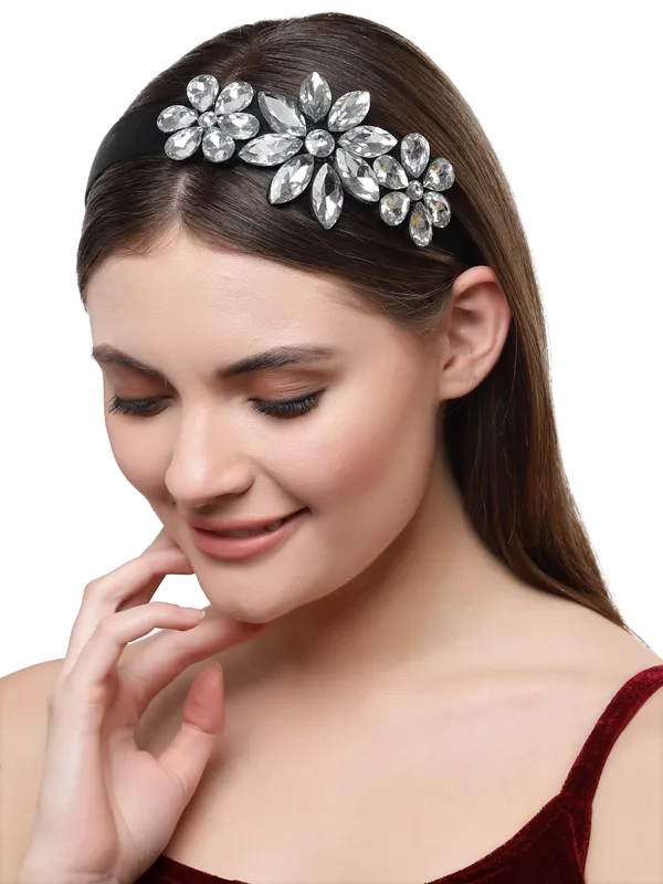 Hairband_Silver_Side_Crystal_Flower__|_Premium_Hair_Accessories