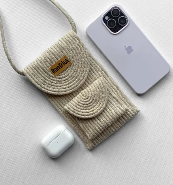 Bantrick Sustainable Mobile Pouch Handmade Jute Cotton Phone