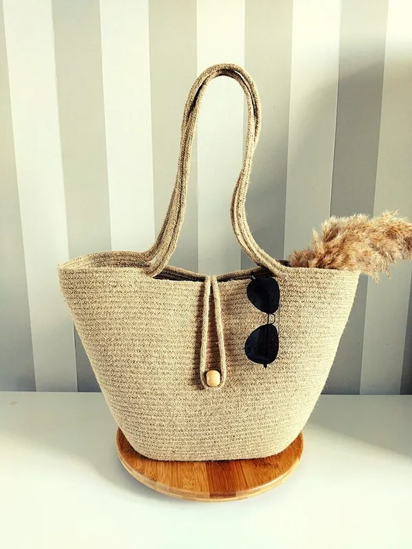 Bantrick Lady Luxe Cotton Jute Bags for Women in beige color Price in India Buy Bantrick Lady Luxe Cotton Jute Bags for Women in beige color online at undefined