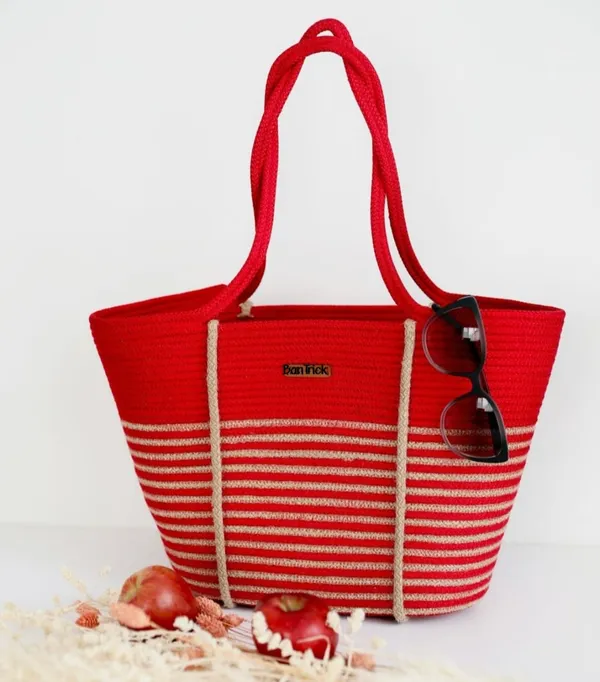 All_the_Cultures_Fabricating_India_Handmade_Small_Dry_grass/Natural_Cane/Chic_Dry_Grass_bag/handbag_from_Manipur/carry_tote_bag_Sling_Bags-white-red