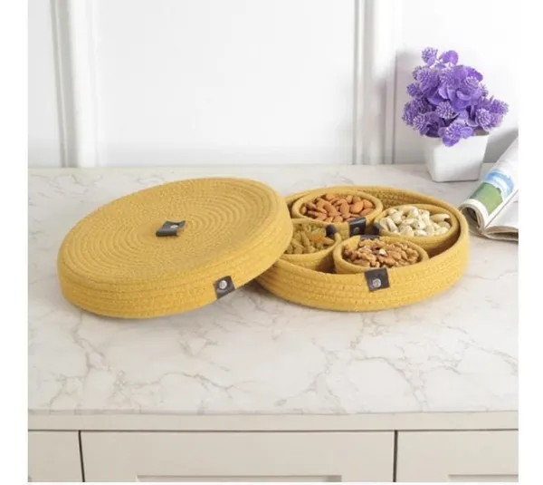 Yellow_Cotton_Natural_Homemade_Rope_Dry_Fruit_Container_with_Lid_And_Serving_Tray_For_Your_Home_&_Kitchen_(1_LowerTray,_4_Bowl,_1Tray_Cover)