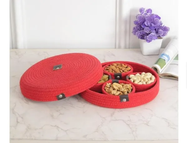 Red_Cotton_Natural_Homemade_Rope_Dry_Fruit_Container_with_Lid_And_Serving_Tray_For_Your_Home_&_Kitchen_(1_LowerTray,_4_Bowl,_1Tray_Cover)