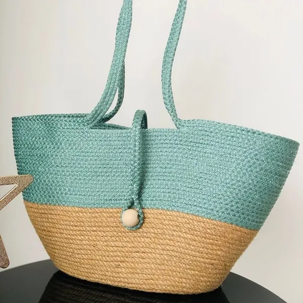 Eco-_Friendly_Handmade_Women_Jute_Strap_Bag_in_Green-Beige