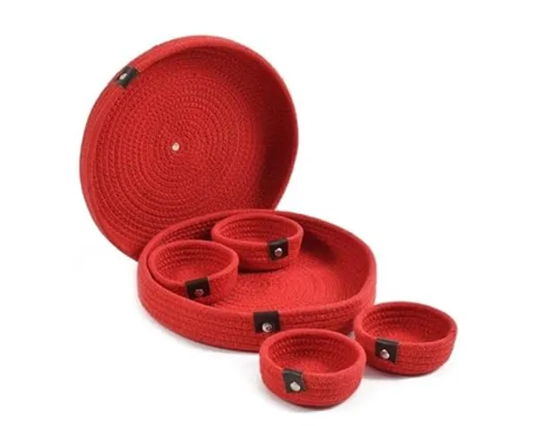 Red_Cotton_Natural_Homemade_Rope_Dry_Fruit_Container_with_Lid_And_Serving_Tray_For_Your_Home_&_Kitchen_(1_LowerTray,_4_Bowl,_1Tray_Cover)