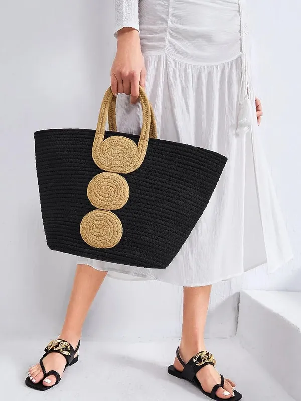 Midnight_Mechanics_Stylish_Cotton_&_Jute_Tote_Bag_with_Gear_Print_for_Women