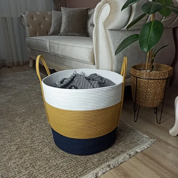 Chic_&_Green__Jute_&_Cotton_Women_Bag_Line_in_white_-yellow-black_Basket