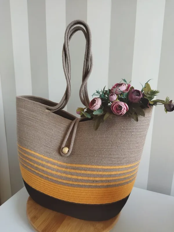 Bantrick_Yellow_&_Beige_Mix_Eco-Friendly_Handmade_Jute_Tote_Bag