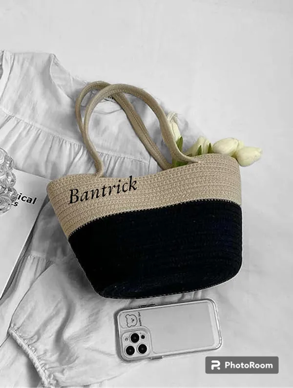 Organic_Chic:_'s_Jute_&_Cotton_Women_Style_Bags_beige-black