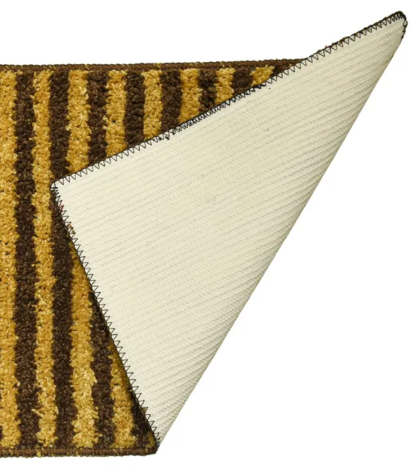 _Anti-Slip_Latex_Backing_Striped_Design_Microfiber_Relish_Bath_Mat_Bathroom_Rug_Standard_Size_-_40x60_CM,_Door_Mat,_Entrance_Way,_Floor_Mat,_Kitchen,_Set_of_2_Piece_-_Red,_Gold