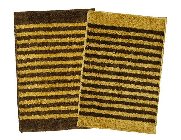 _Anti-Slip_Latex_Backing_Striped_Design_Microfiber_Relish_Bath_Mat_Bathroom_Rug_Standard_Size_-_40x60_CM,_for_Bathroom,_Door,_Entrance_Way,_Floor_Mat,_Set_of_2_Piece_-_Coffee,_Gold
