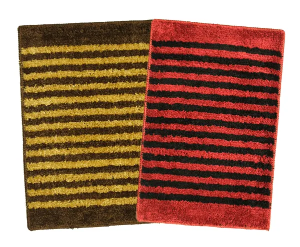 _Anti-Slip_Latex_Backing_Striped_Design_Microfiber_Relish_Bath_Mat_Bathroom_Rug_Standard_Size_-_40x60_CM,_Door_Mat,_Entrance_Way,_Floor_Mat,_Kitchen,_Set_of_2_Piece_-_Red,_Coffee