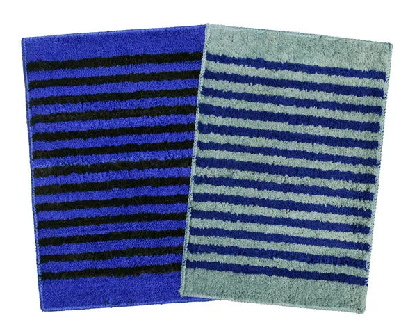 _Anti-Slip_Latex_Backing_Striped_Design_Microfiber_Relish_Bath_Mat_Bathroom_Rug_Standard_Size_-_40x60_CM,_Door_Mat,_Entrance_Way,_Floor_Mat,_Kitchen,_Set_of_2_Piece_-_Teal,_Blue