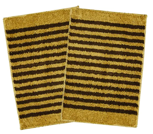 _Anti-Slip_Latex_Backing_Striped_Design_Microfiber_Relish_Bath_Mat_Bathroom_Rug_Standard_Size_-_40x60_CM,_Door_Mat,_Entrance_Way,_Floor_Mat,_Kitchen,_Set_of_2_Piece_-_Gold