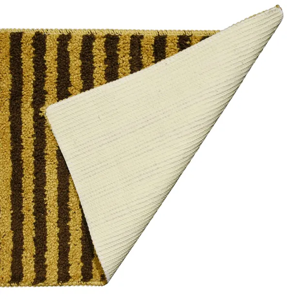 _Anti-Slip_Latex_Backing_Striped_Design_Microfiber_Relish_Bath_Mat_Bathroom_Rug_Standard_Size_-_40x60_CM,_Door_Mat,_Entrance_Way,_Floor_Mat,_Kitchen,_Set_of_2_Piece_-_Gold