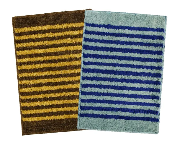 _Anti-Slip_Latex_Backing_Striped_Design_Microfiber_Relish_Bath_Mat_Bathroom_Rug_Standard_Size_-_40x60_CM,_Door_Mat,_Entrance_Way,_Floor_Mat,_Kitchen,_Set_of_2_Piece_-_Coffee,_Teal