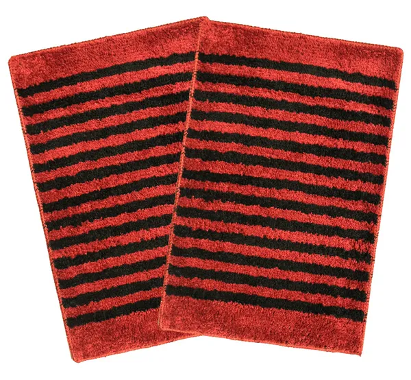 _Anti-Slip_Latex_Backing_Tufted_Striped_Design_Microfiber_Relish_Bath_Mat_Bathroom_Rug_Standard_Size_-_40x60_CM,_for_Door,_Entrance_Way,_Floor_Mat,_Kitchen,_Set_of_2_Piece_-_Red