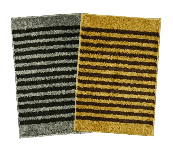 _Anti-Slip_Latex_Backing_Striped_Design_Microfiber_Relish_Bath_Mat_Bathroom_Rug_Standard_Size_-_40x60_CM,_Door_Mat,_Entrance_Way,_Floor_Mat,_Kitchen,_Set_of_2_Piece_-_Gold,_Grey
