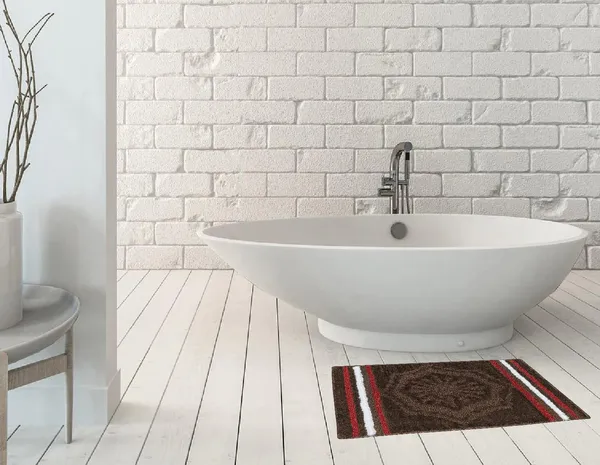 _Anti-Skid/Anti-Slip_Micro_Fiber_Bath_mat_Vibrant_Colors_with_Modern_Grid_Mirage_Bathroom_Rug_40X60_cm,_Set_of_2_Pieces_(40x60_CM,_Coffee)