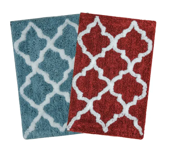 _Anti-Slip_Gel_Coating_Set_of_2_Pieces_Micro_Fiber_Bath_mat,_Serene_Bathroom_Rug_Size_-_37x57_CM,_Floor_Mat,_Bath_Mat,_Entrance_Way_Mat_(Teal,_Red)