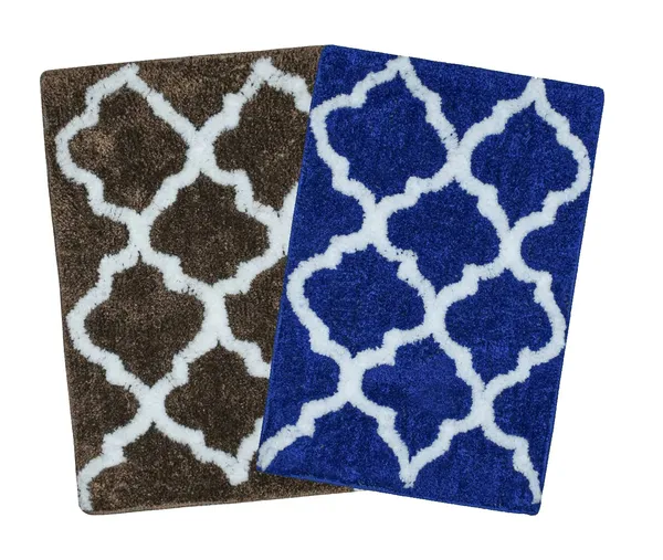 _Bath_Mat_Anti-Slip_Gel_Coating_Serene_Microfibre_Abstract_Design_Bath_Mat_-_37x57_cm,_Mats_for_Bathroom/Bedroom/Kitchen/Door_Mat/Floor_Mat_-_Pack_of_2_Piece_-_Coffee,_Blue